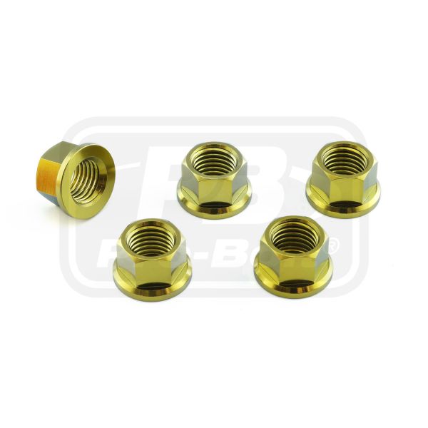 PRO-BOLT TITANIUM SPROCKET NUTS M12x(1.50mm) Pack x5