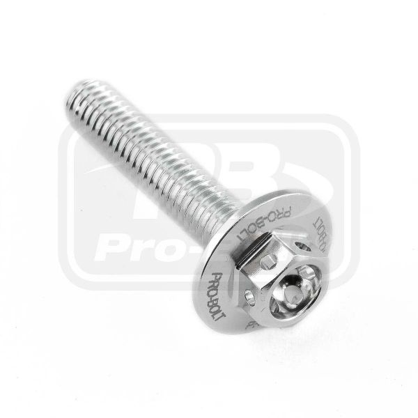 ΒΙΔΕΣ ΕΞΑΓΩΝΕΣ (ΧΑΡΑΓΜΕΝΕΣ) PRO-BOLT Aluminium Flanged Hex Bodywork Bolt M6x(1.00mm)x30mm Race Spec Etched (LBWHX630RE)